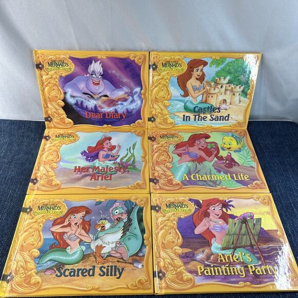 Disneys Little Mermaid’s Treasure Chest Series Lot of 6 Hardcover Grolier 1990's - Picture 1 of 16